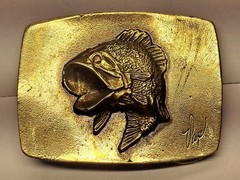 Great American Buckle Co Bass Fish Gold Tone Limited Edition 1979