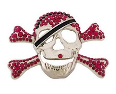 New Men Women Skull Belt Buckle Skeleton Crossbone Fashion Halloween Tattoo Goth