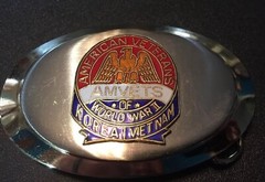 AM Vets Belt Buckle Korea Vietnam WW II