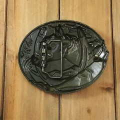 NEW! HORSESHOE HORSE HEAD METAL BELT BUCKLE HEBILLA HERADURA CABALLO #113