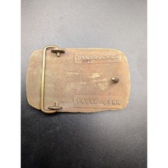 Vintage Dynabuckle Park City Utah Belt Buckle Brass Tone Silver King Mine Provo