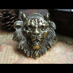 Quality Desig Solid Brass 925 Silver/Gold lion head Belt Buckle cowboy 40mm 1.5&Prime;
