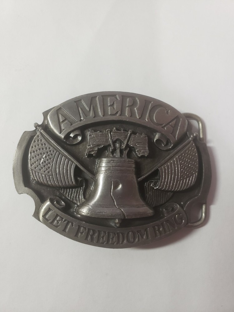 Vintage – Siskiyou Belt Buckle -America- Let Freedom Ring – 1986 U-30