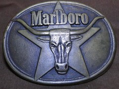 Belt Buckle – Marlboro Star Longhorn Steer – Philip Morris 1987 – 3.25 »x2.5 » –