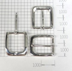Solid Brass Silver Colored Belt Buckle – Square – New – Fits 1.2&Prime; wide belt