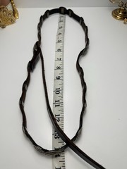 Vintage Native American Sterling Concho Belt Signed Hand Stamped Leather Long