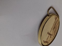 Vintage GOLF belt buckle BRASS 19th century image BARLOW grandpacore 80s