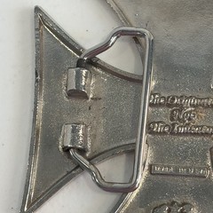 Silver Star Iron Cross Belt Buckle Silver Tone Made In USA Goth Grunge Moto FAIR