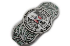 LAFD Los Angeles County Fire Department Founded 1888 Silver Metal Belt Buckle