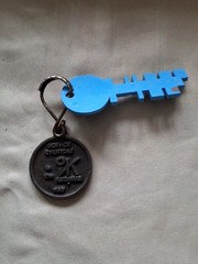 Vintage OK Hardware Store Promo Advertisement Keychain RARE! brass 1980s?