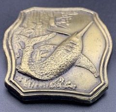 Men&rsquo;s Swordfish Marlin Fish Belt Buckle Gold Metal Western Vintage 1.5in Fit