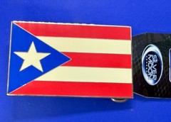 Puerto Rico Flag Commemorative Patriotic 2004 Belt Buckle by Silver Moon
