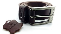 CRUDE EXCHANGE Mens Black Brown Trouser Jeans Real Genuine Leather Belts 26&Prime;-64&Prime;