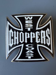 Vintage 2003 West Coast Choppers Belt Buckle Jesse James Iron Cross Enamel WCC