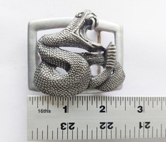 Rattle Snake 925 Silver Belt Buckle Animal Jewelry Gift Men Made in USA
