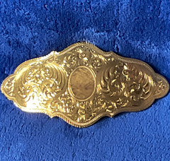 Vintage Montana Silversmiths 22K Gold Plate All Gold Western Belt Buckle Blank