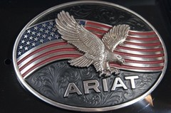 Ariat Western Oval Belt Buckle Eagle and America Flag A37067