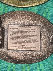 2 Heart of Zachary Cape Canaveral Energy Center Award Brass Tone Belt Buckle.