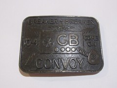 Breaker-Breaker CB Convoy bronze metal 3D engraved belt buckle vintage? brass