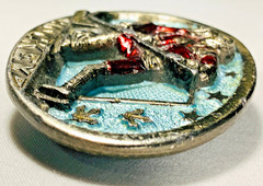 Vintage HOCKEY 1982 THE GREAT AMERICAN BUCKLE Metal w/Color #1061 CLEAN! NICE!!