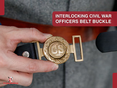 Civil War Confederate Officers Belt Buckle | Reproduction Uniform Costume Brass