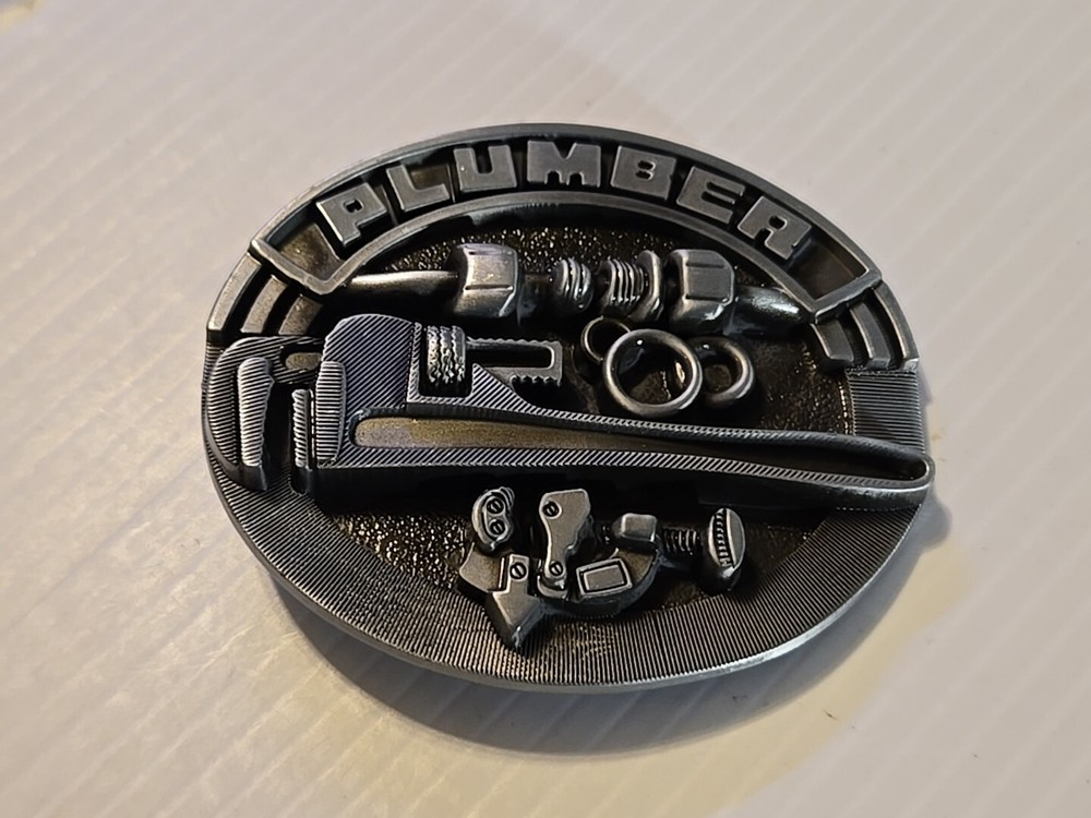 PROFESSIONAL PLUMBER PIPE WRENCH Metal Belt Buckle