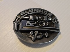 PROFESSIONAL PLUMBER PIPE WRENCH Metal Belt Buckle