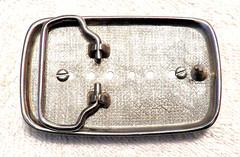 CLASSIC BELT BUCKLE UNIQUE DESIGN COSTUME MARBLED STONE SILVER TONE BB4