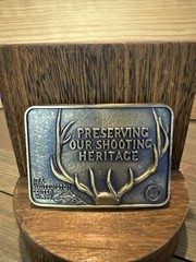 NRA Whittington Center Preserving Our Shooting Heritage Brass Belt Buckle-Vintag