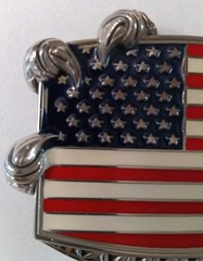 Belt Buckle Patriotic USA Flag With Eagle Claws. Zinc Alloy 1.5&Prime; Belt Swivel