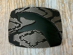 Snake Head On Snake Skin Pattern Chrome Brand Vintage Belt Buckle