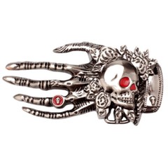 Hand and Skull Belt Buckle Western Cowboy Cowgirl Motorcyclist Pirate (HND3M)