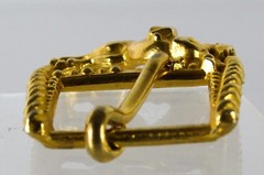 Belt Buckle Overlay Horse Gold Tone Cowboy Small Classic Box Frame Clip