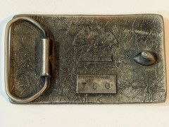 Vintage 1977 Great American Buckle Co Chicago Belt Buckle Faster Horses #750