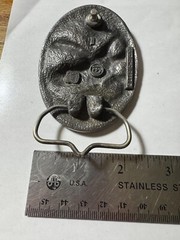 BELT BUCKLE BLOWOUT: Vintage C&J Eagle Belt Buckle + 40 Used Leather Belt BB-219