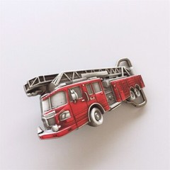 Vintage Style Fire Truck Firefighter Enamel Belt Buckle also Stock in the US