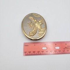Vintage Belt Buckle Gold Tone American Eagle Majestic Western Cowboy Southwest