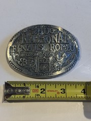 VINTAGE 2000 Hesston Wrangler Silver Tone NFR National Finals Rodeo Belt Buckle