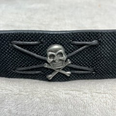 Pirate Jolly Roger Belt Buckle With Belt Pewter Silver Tone Swashbuckler 4&Prime;x3&Prime;