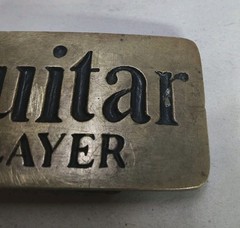 VTG Guitar Player Solid Brass Belt Buckle Retro Rock Band 4108 Taiwan Rectangle