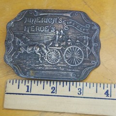 Americas Heroes Fire Dept. Boston Belt Buckle Western Style