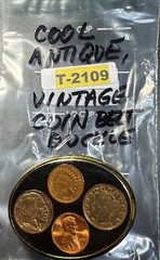 Ralph West Belt Buckle w/ Inlayed Buffalo Nickel, Indian Head Penny MORE T-2109