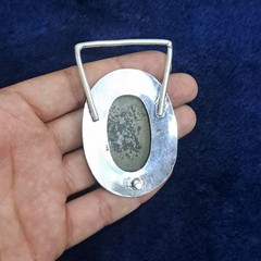 Natural Pyrite Belt Buckle Silver Plated Handmade Western Cowboy Statement Buckl