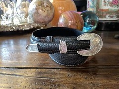 western pawn James Reid style Sterling Silver Belt Buckle 1-3/8”-.75-32-35”nu🦬✅