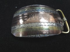 c363 Vintage Belt Buckle in Sterling Silver with Gold Plating