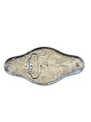 Cowboy/Charro Belt Buckle – Horse/Horse Shoe 6.5&Prime;x3.25&Prime; Silver Tone/Black/Gold