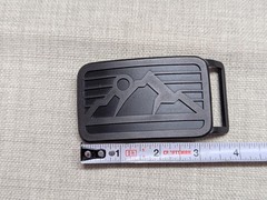 FOSTER WELD belt buckle MOUNTAIN elevation GUN METAL black-gray WESTERN handmade
