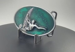 Green Silver Sports Theme Metal Belt Buckle Western Style Men