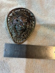 Brutalist Medieval Modernist Lion Big Belt Buckle