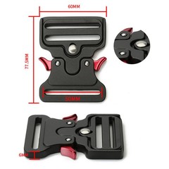 Tactical Quick Release Buckle Black for 50-52mm Webbing, Heavy Duty Belt Buckle
